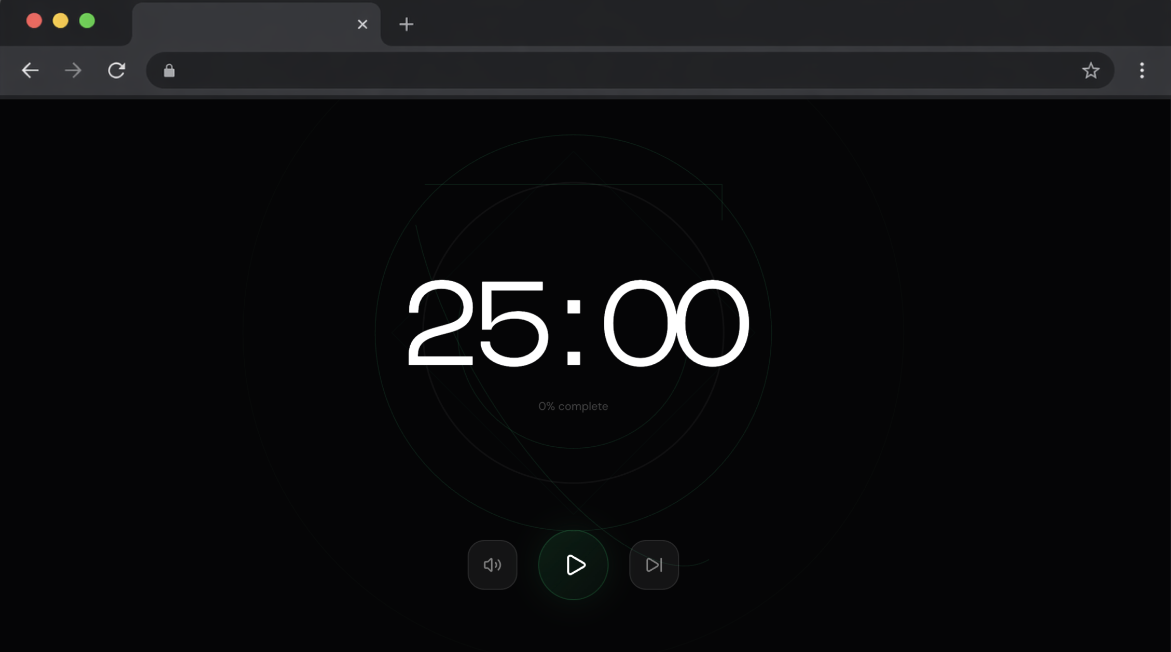 NEDIO focus sprint running with timer and task name visible in browser tab